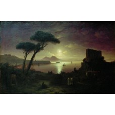 The bay of naples at moonlit night 1842