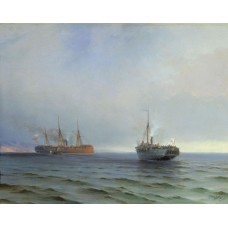 The capture of turkish nave on black sea 1877