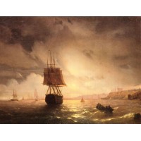 The harbor at odessa on the black sea 1852