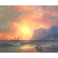 The sunset on sea 1866