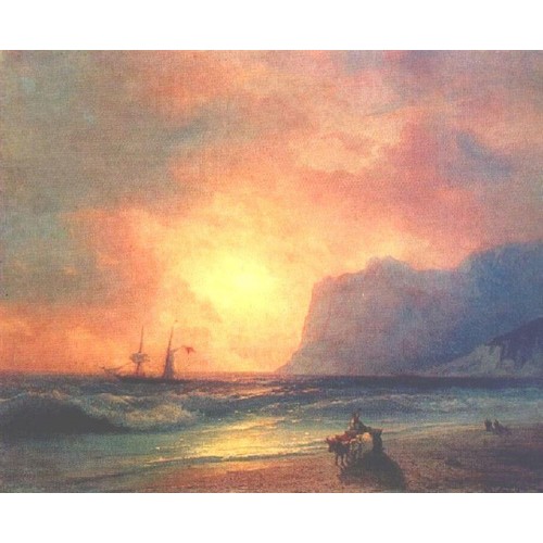 The sunset on sea 1866