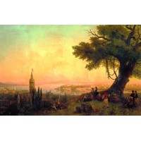 View of constantinople by evening light 1846
