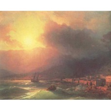 View of yalta in evening 1870