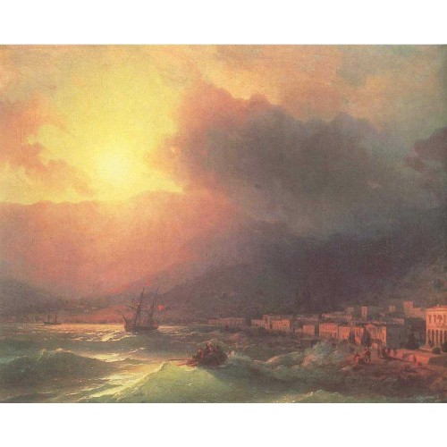 View of yalta in evening 1870