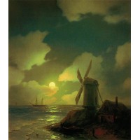 Windmill on the sea coast 1851