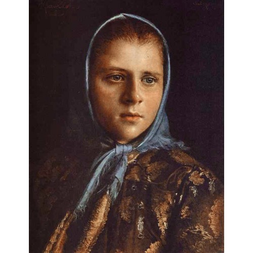 Russian Girl in a Blue Shawl