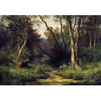 Forest landscape with herons 1870