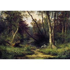 Forest landscape with herons 1870