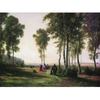 Landscape with walking people 1869