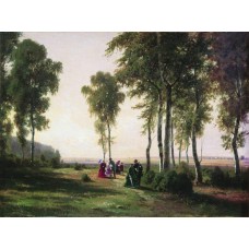 Landscape with walking people 1869