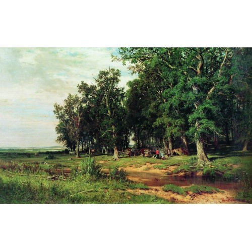 Mowing in the oak grove 1874
