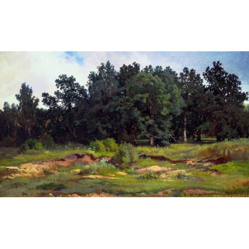 Oak grove in a gray day 1873