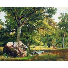 Sunny day in the woods oaks 1891