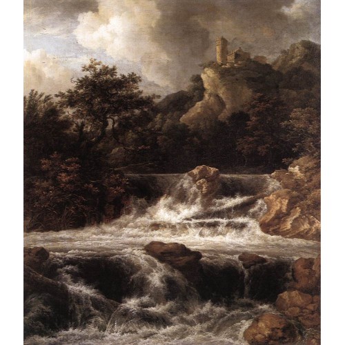 Waterfall with Castle Built on the Rock