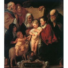 The Holy Family with St Anne The Young Baptist and his Pa