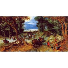 Forest Landscape with Travellers