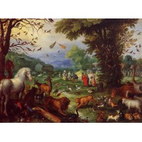 Landscape of Paradise and the Loading of the Animals in Noah