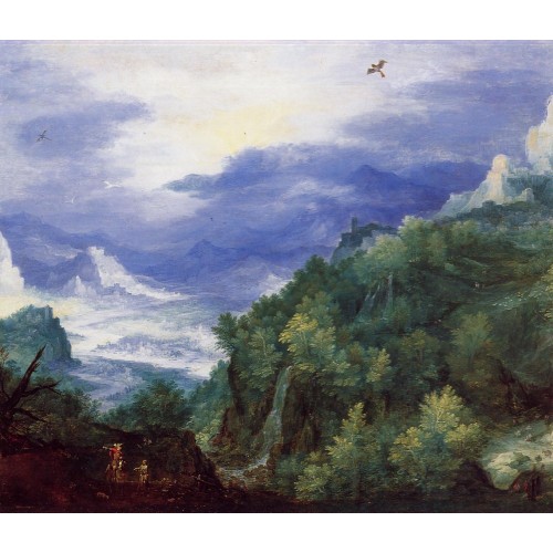 Mountain Landscape with View of a River Valley