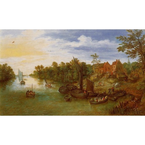 River Landscape with Landing