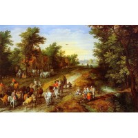 Rustic Landscape with Inn and Travellers