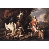 Diana with Her Hunting Dogs beside Kill