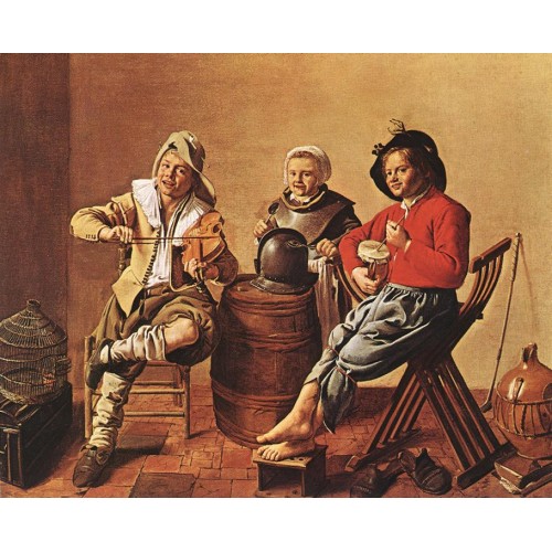 Two Boys and a Girl Making Music