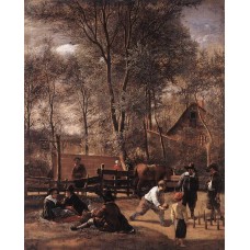 Skittle Players Outside an Inn