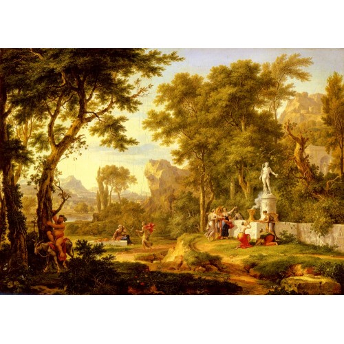 A classical landscape with the Worship of Bacchus