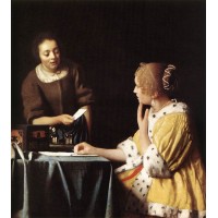 Lady with Her Maidservant Holding a Letter