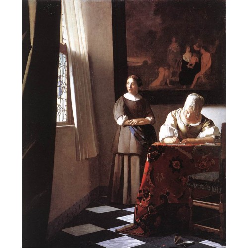 Lady Writing a Letter with Her Maid