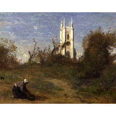 Landscape with a White Tower Souvenir of Crecy