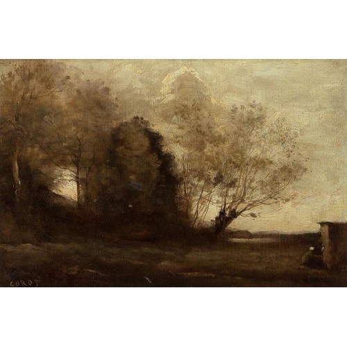 Peasant Girl near a Cabin