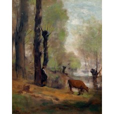 Peasant Woman Watering Her Cow