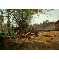 Peasants under the Trees at Dawn Morvan