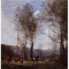 Ville d'Avray Cowherd in a Clearing near a Pond