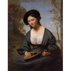Woman in a Toque with a Mandolin