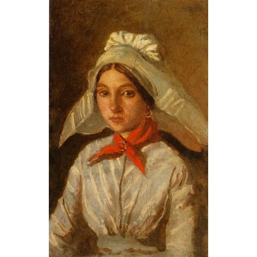 Young Girl with a Large Cap on Her Head