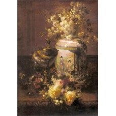 Still Life With Japanese Vase And Flowers