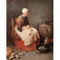 Girl Peeling Vegetables