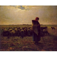 Shepherdess with her flock