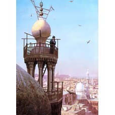 A Muezzin Calling from the Top of a Minaret