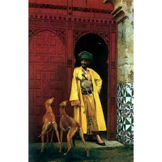 An Arab and his Dogs