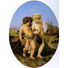 Drunken Bacchus and Cupid