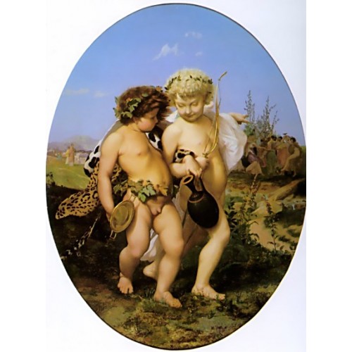 Drunken Bacchus and Cupid