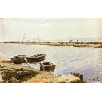 Three Boats By A Shore