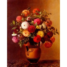 Still Life of Dahlias in a Vase