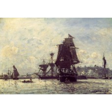 Sailing Ships at Honfleur