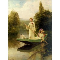 Two Ladies Punting on the River