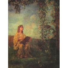 Decorative Panel Seated Figure in Yellow