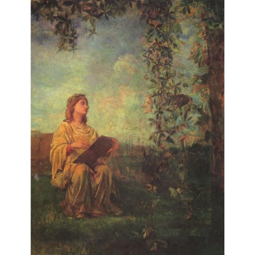 Decorative Panel Seated Figure in Yellow